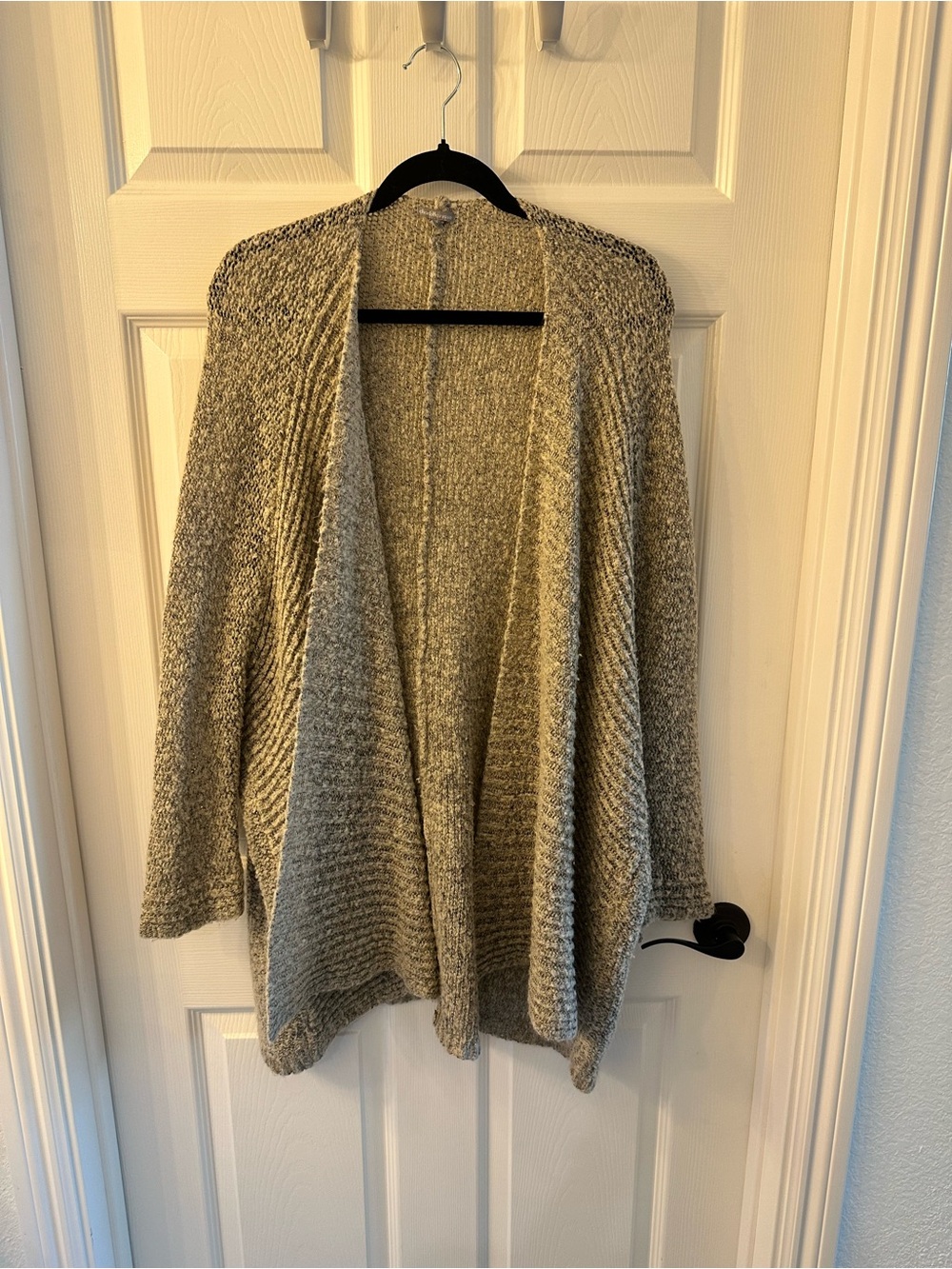 Cozy Open-Front Women's Cardigan Sweater - Taupe